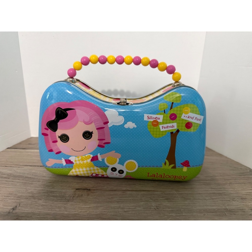 Lalaloopsy Tin Carry Case Beaded Handle Metal Lunch Box 2011 MGA Entertainment